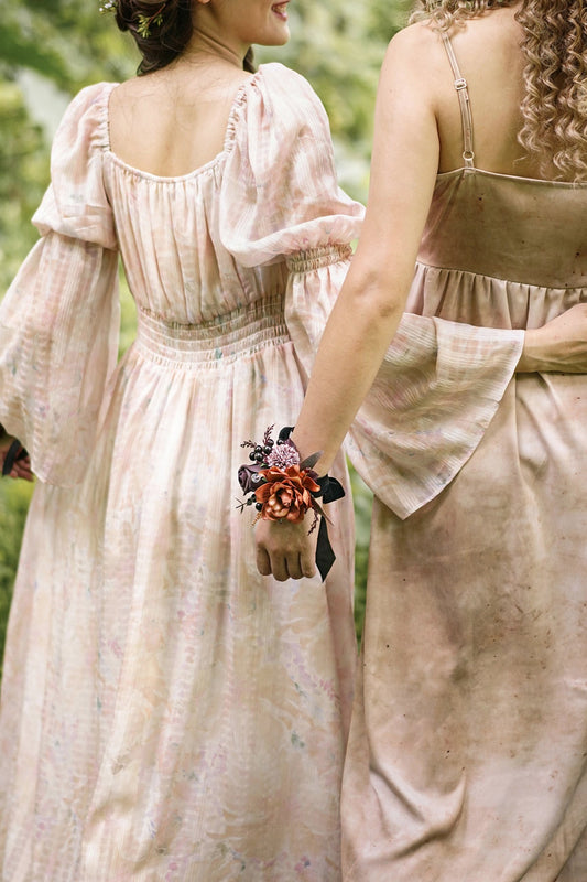 Wrist Corsages in Twilight Purple & Harvest Orange