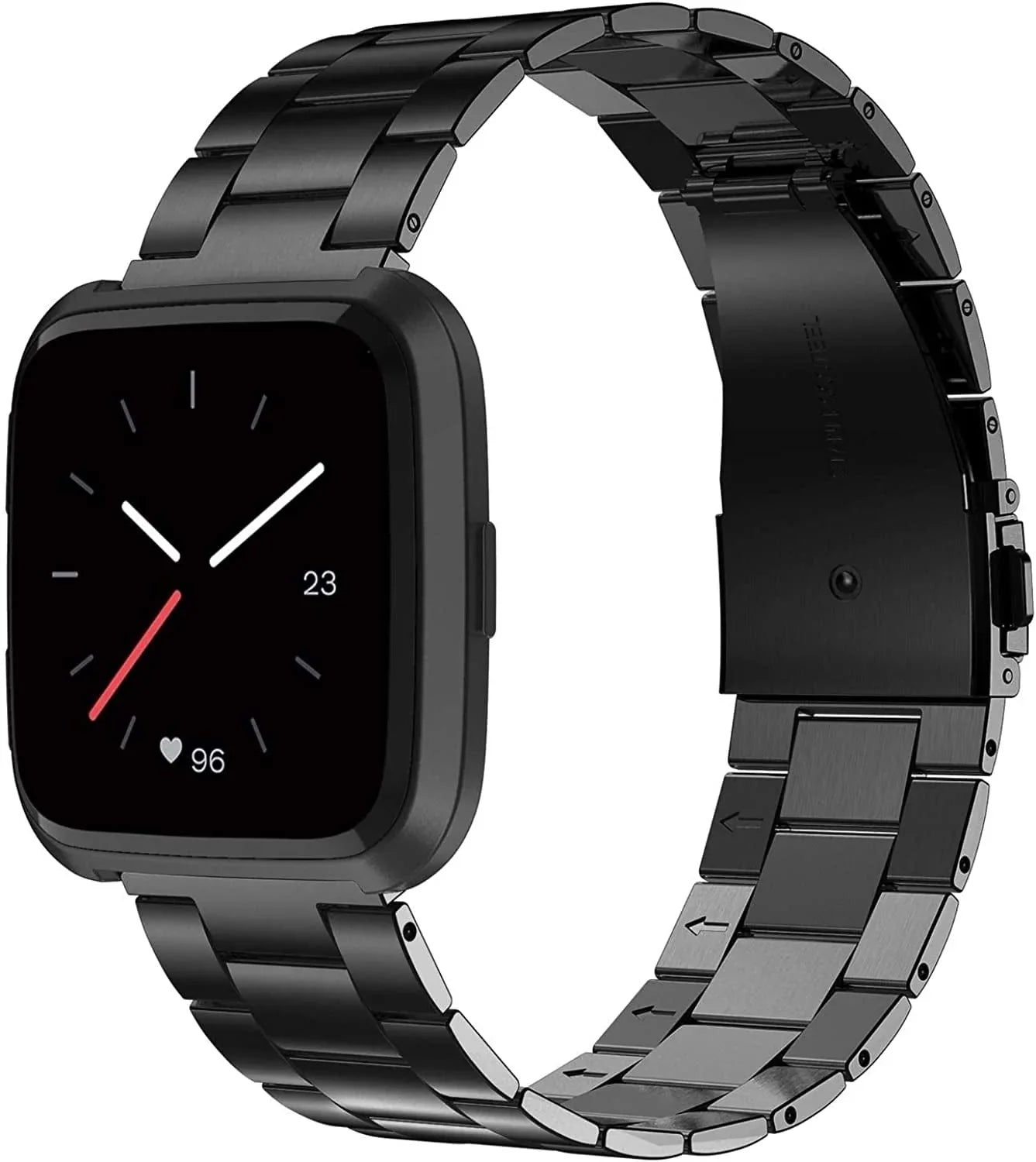 Wearlizer Stainless Steel Compatible for Fitbit Versa/Versa 2 /Versa Lite/Versa SE Bands Women Men,Ultra-Thin Lightweight Replacement Compatible for Fitbit Versa