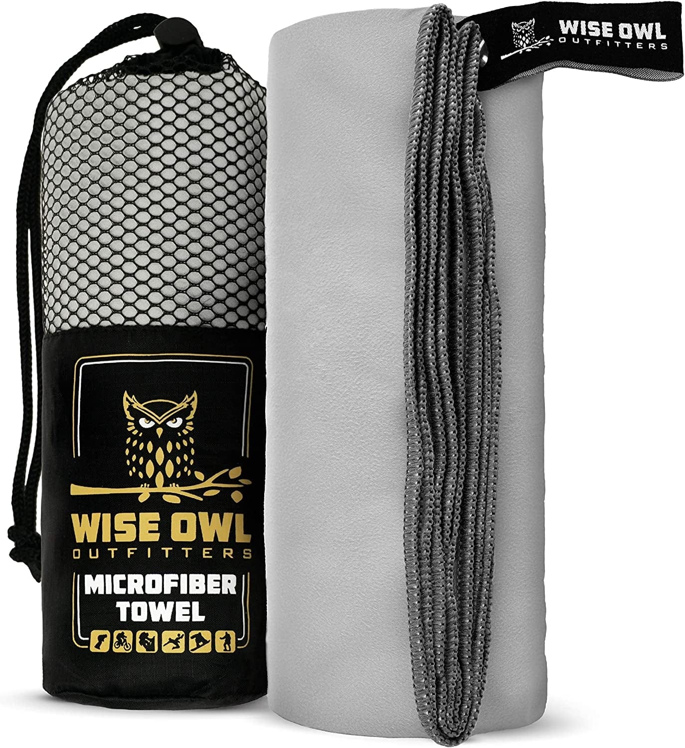 Wise Owl Outfitters Camping Travel Towel - Ultra Soft Compact Quick Dry Microfiber Fast Drying Fitness Beach Hiking Yoga Travel Sports Backpacking