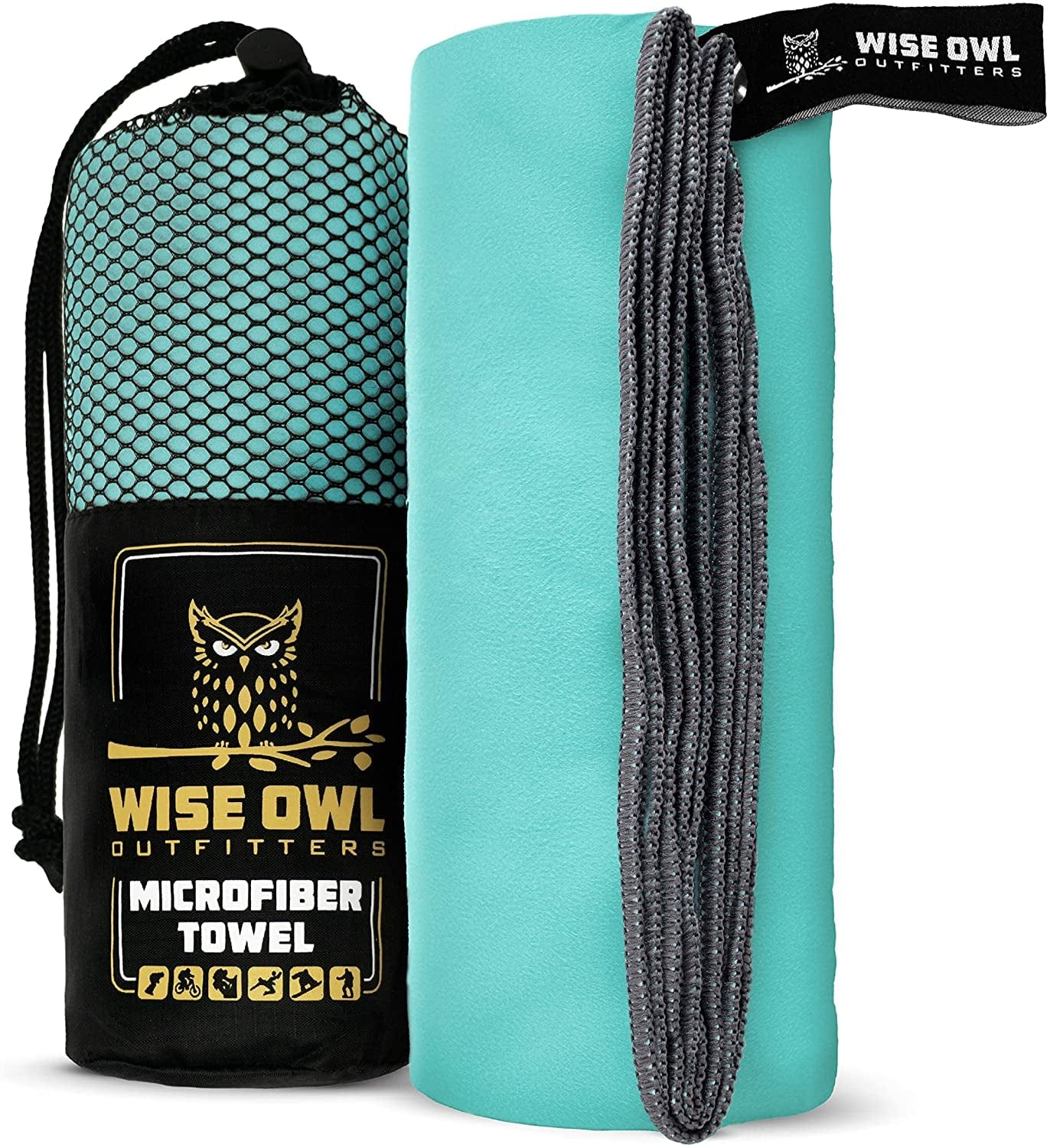 Wise Owl Outfitters Camping Travel Towel - Ultra Soft Compact Quick Dry Microfiber Fast Drying Fitness Beach Hiking Yoga Travel Sports Backpacking