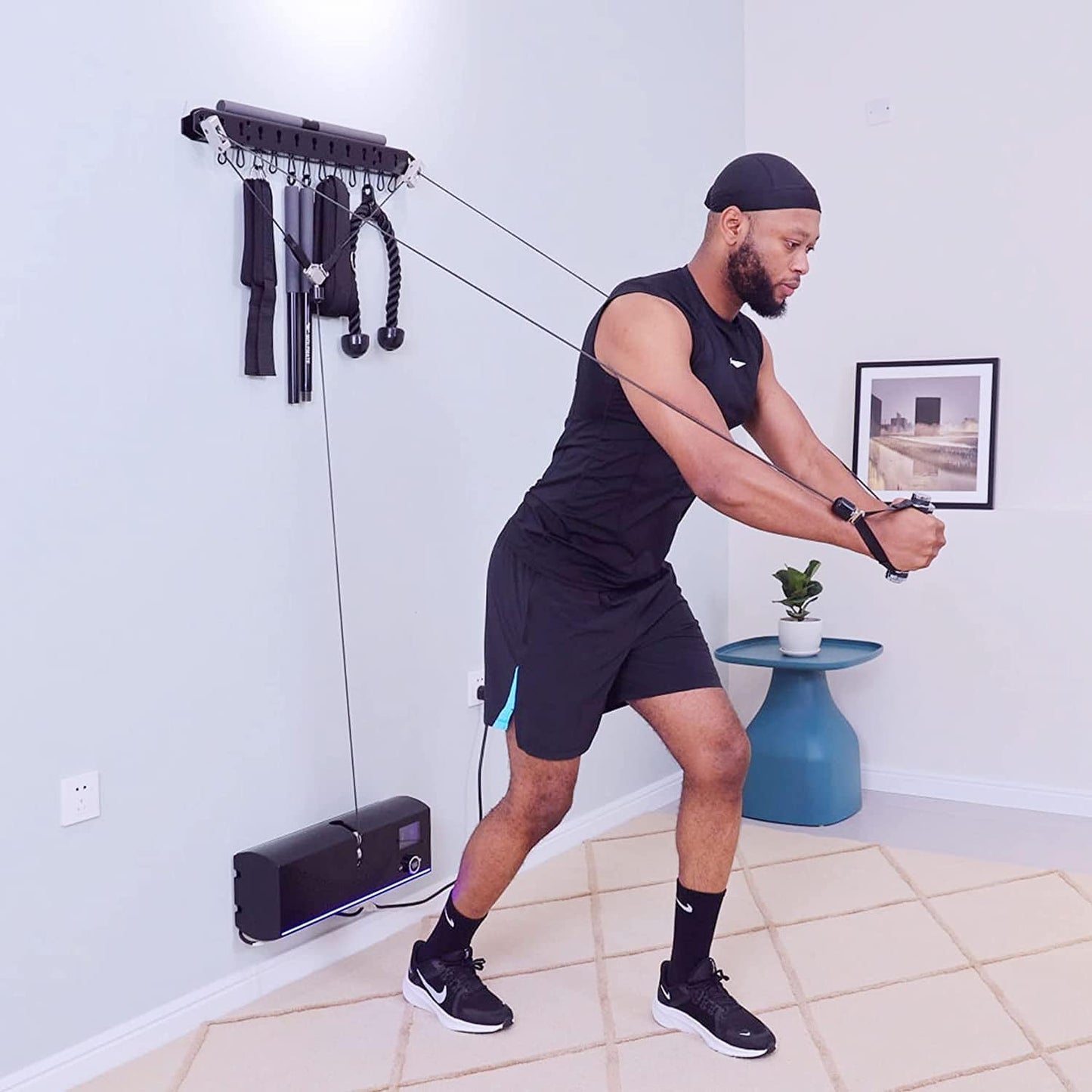 WOLFMATE Smart Fitness Trainer Equipment - Strength Training Machine Smart Fitness Trainer-Foldable Workout Device - Portable Workout Machine for Home Gym