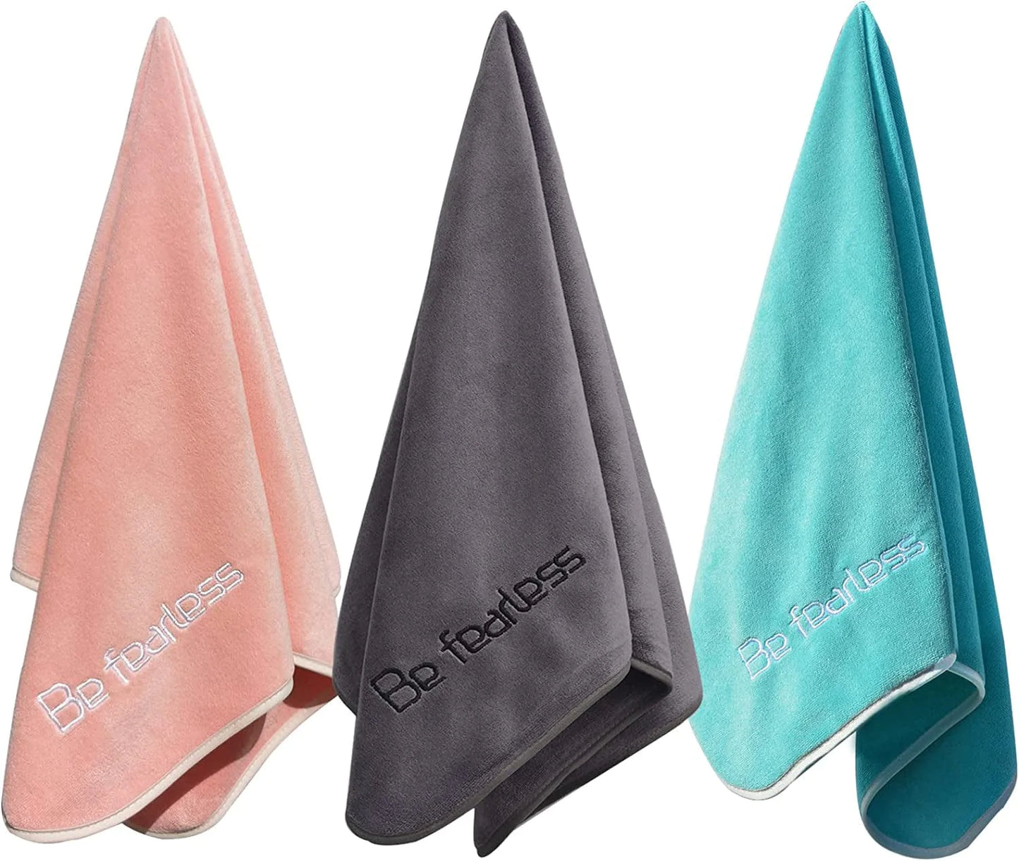 Wuwahold Microfiber Gym Towels for Exercise Fitness, Sports, Workout, 380-GSM 15-Inch X 31-Inch Bath Towels (3 Pack, Deep Purple)