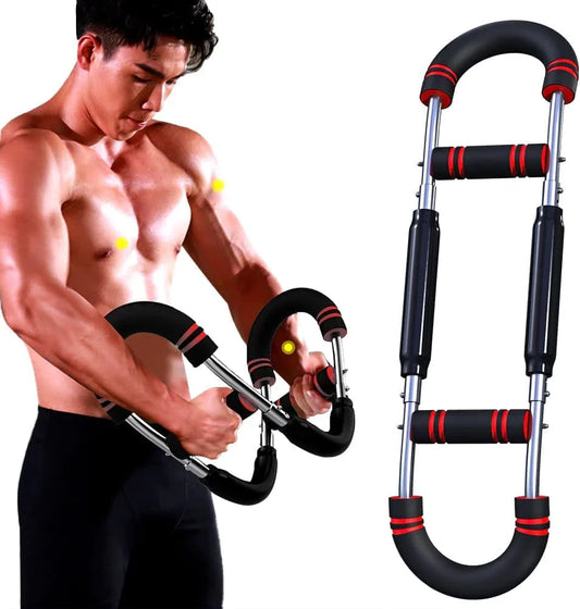 XINRUI U Shape Twister Arm Exerciser, Home Chest Expander, Biceps, Triceps, Forearm, Inner Thighs & Shoulder Muscle Fitness Equipment, Arm Strength Training Workout Machine (110-132 Lbs)