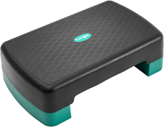 Yes4All Aerobic Exercise Step Platform, 18Inch with 4" 6" Adjustable Height Risers for Home Gym Fitness Workout