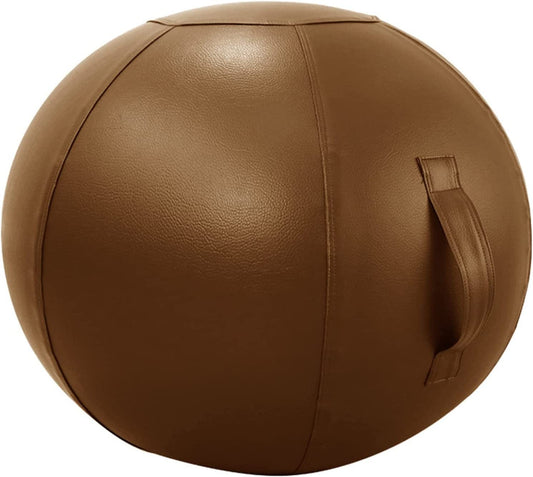 Yoga Ball Chair with Stability Ball Cover Pilates Exercise Ball Chair for Office and Desk Ergonomic Posture Exercise Ball Seat with Handle and Pump,Light Brown,21.7In
