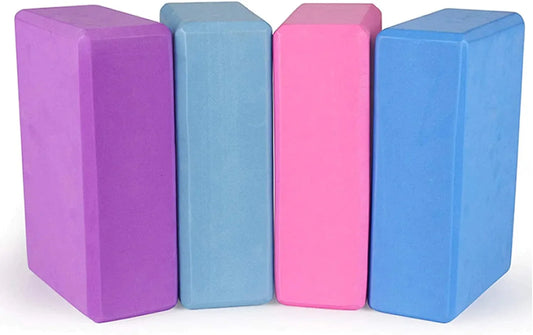 Yoga Blocks 9''X6''X3'' , 4 Pack High Density Yoga Brick Foam Blocks to Improve Strength, Flexibility and Balance, Light Weight and Non-Slip Surface for Yoga, Pilates and Meditation