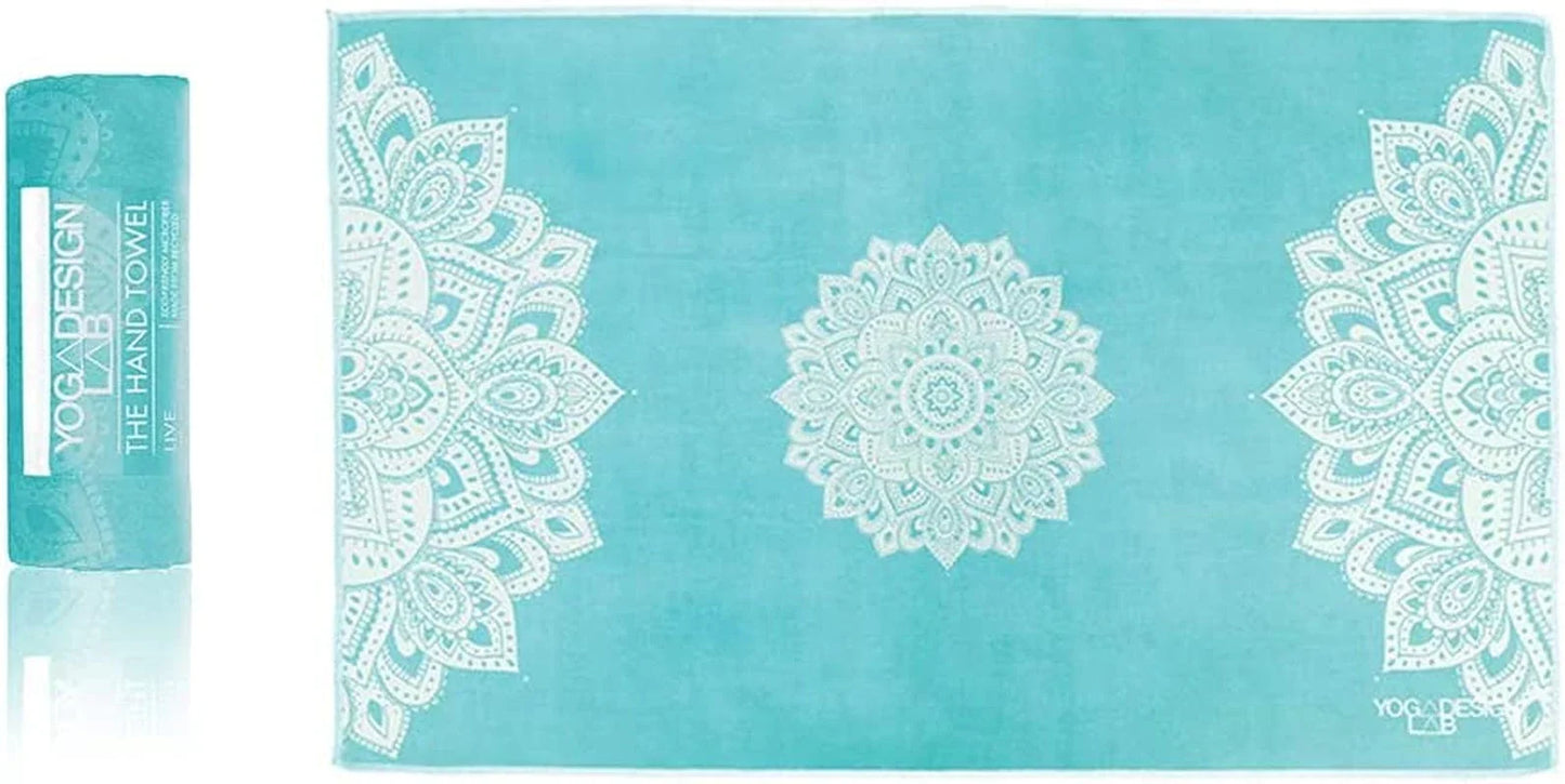 YOGA DESIGN LAB | the Hand Towel | Premium Non Slip Hand Towel | Designed in Bali | Colorful Eco Printed + Quick Dry + Soft | Hot Yoga, Bikram, Ashtanga, Sport, Barre, Travel (Tribeca Sand)