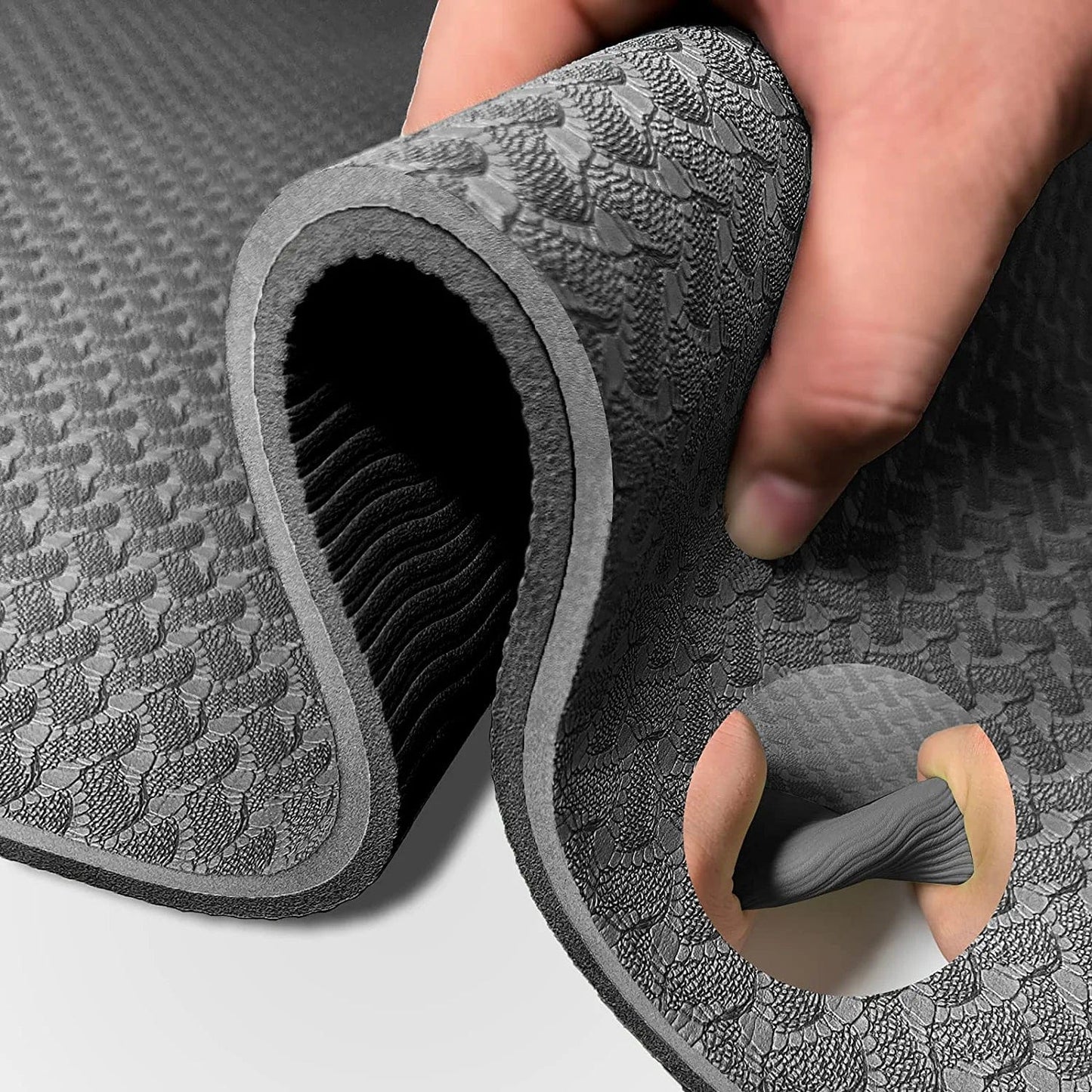 Yoga Mat 1/3 Inch QMKGEC Exercise Mats 8Mm TPE Non Slip Extra Thick High Density Eco Friendly for Yoga,Workout,Pilates,Yoga Mats for Women Men