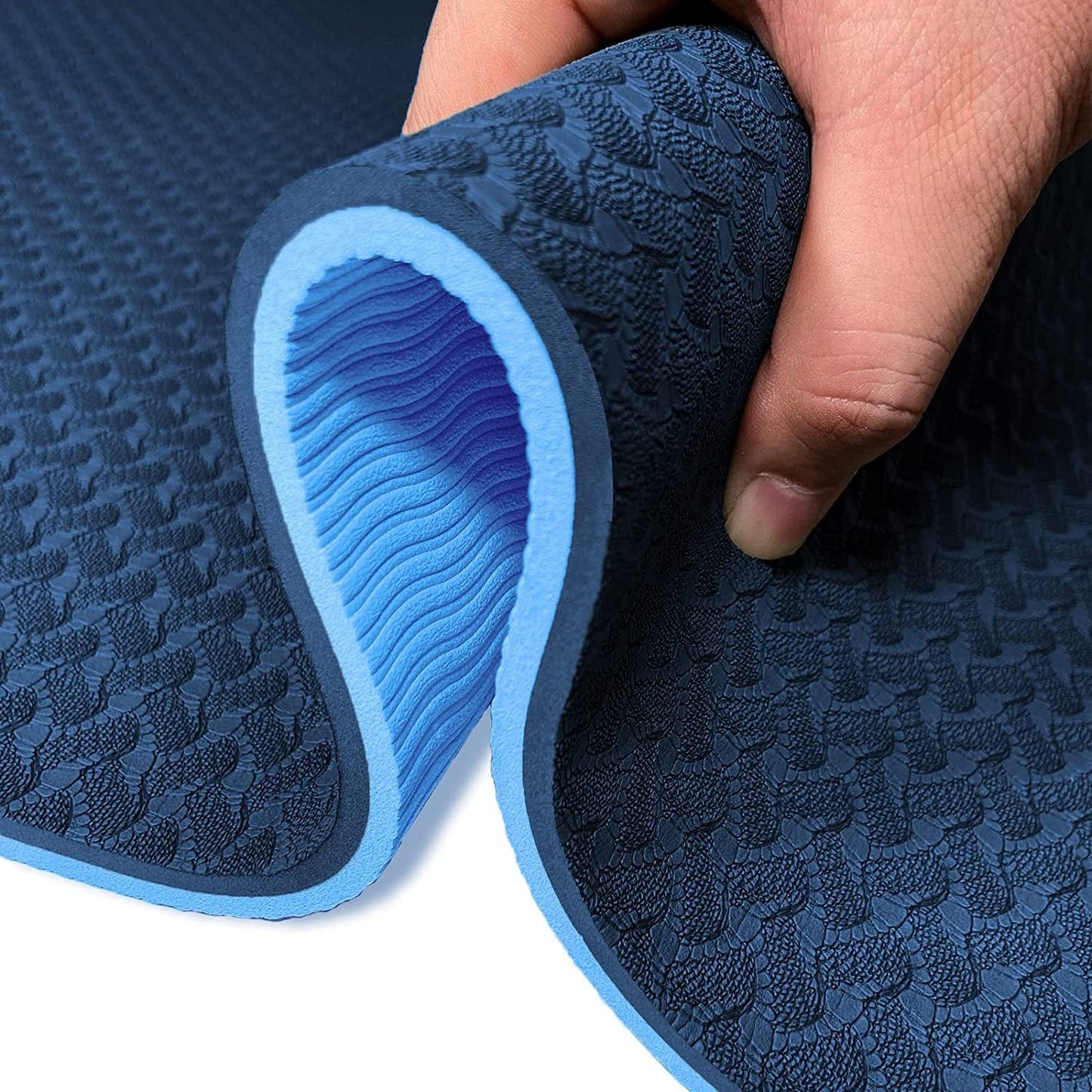 Yoga Mat 1/3 Inch QMKGEC Exercise Mats 8Mm TPE Non Slip Extra Thick High Density Eco Friendly for Yoga,Workout,Pilates,Yoga Mats for Women Men
