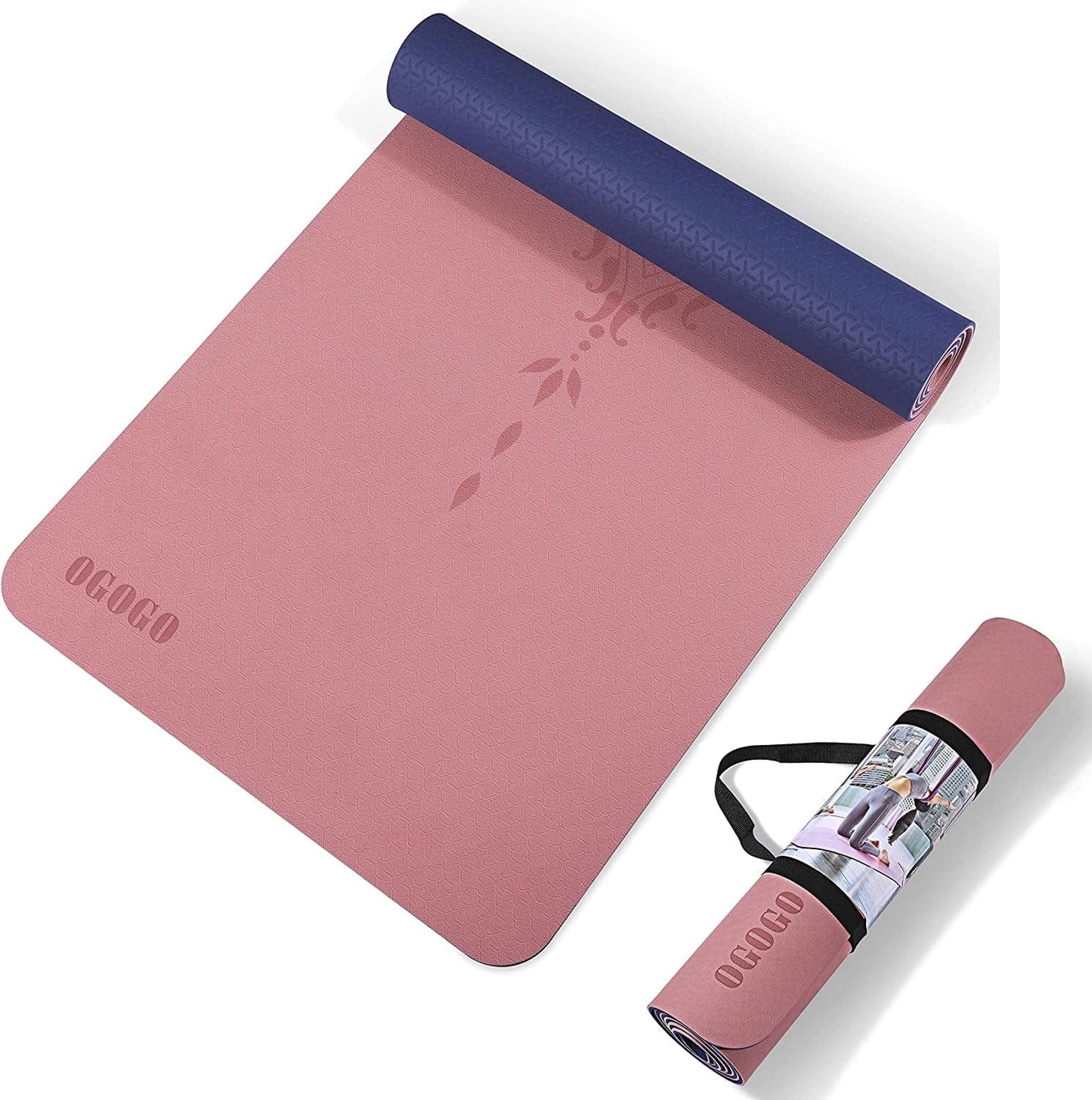 Yoga Mat,High Density Eco Friendly TPE Yoga Workout Mat,Superior Durability,Cushioning and Slip-Resistance for Yoga Pilates Fitness