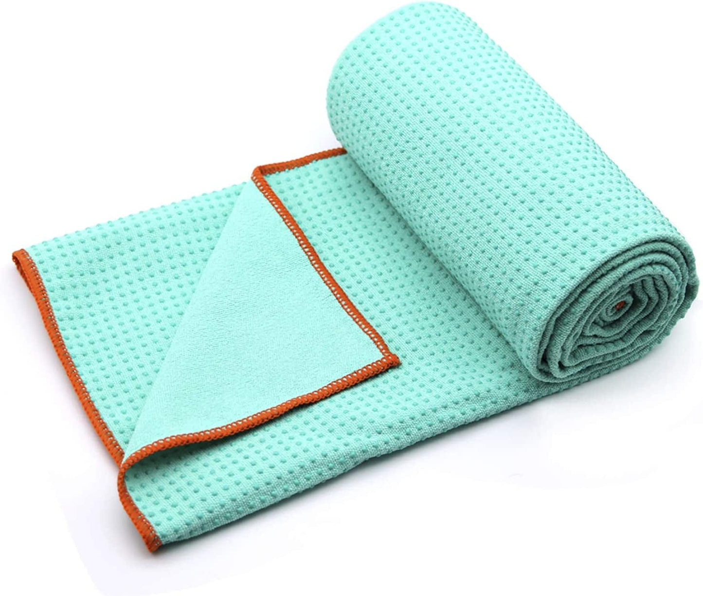 Yoga Towel,Hot Yoga Mat Towel - Sweat Absorbent Non-Slip for Hot Yoga, Pilates and Workout 24" X72(Grip Dots,Blue)