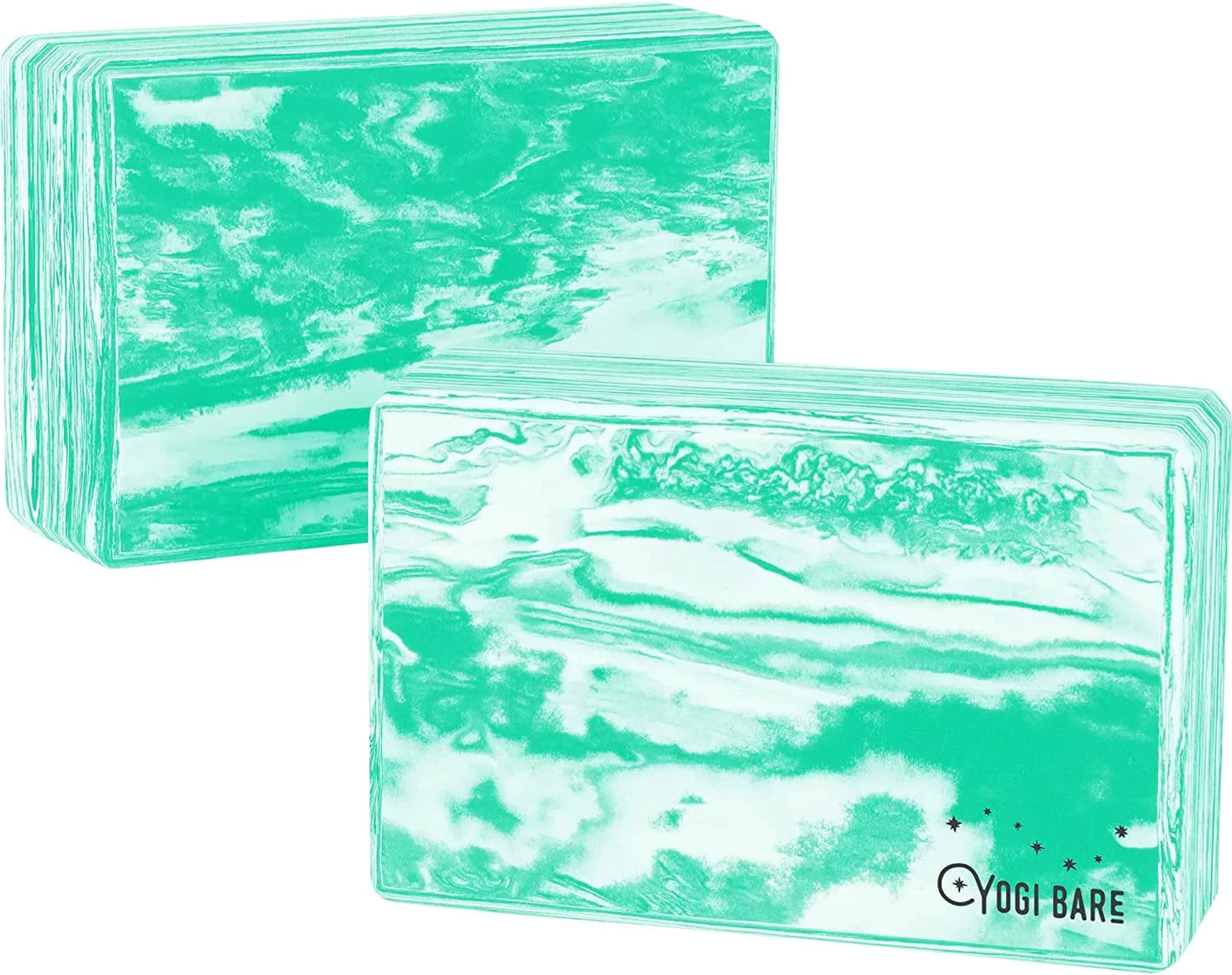 Yogi Bare Marble Yoga Block - Firm EVA Foam Yoga Brick - Pilates, Yoga Exercise Equipment & Meditation Accessories - Latex Free - 9" X 6" X 3"